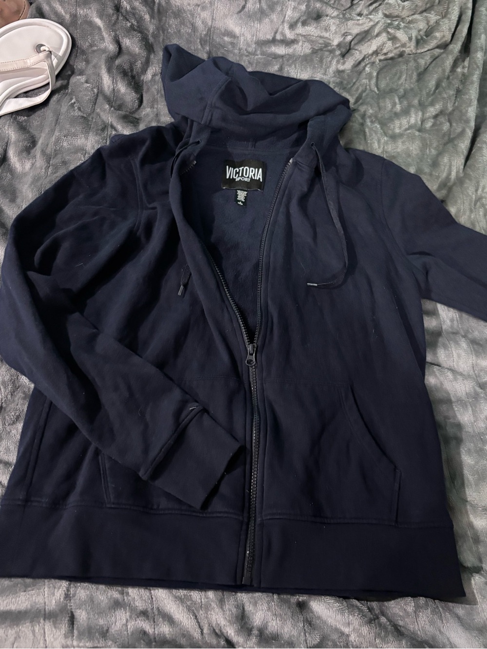 Victoria's Secret Navy Teddy Zip-Up Jacket
